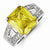 Sterling Silver Yellow & Clear CZ Ring
