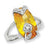 Sterling Silver Yellow & Clear CZ Ring