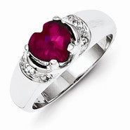 Sterling Silver Red CZ Heart Ring