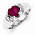 Sterling Silver Red CZ Heart Ring