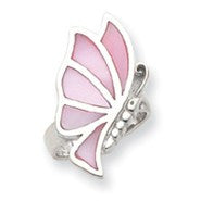Sterling Silver Pink Mother of Pearl Butterfly Ring