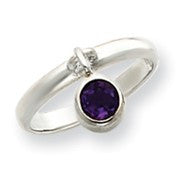 Sterling Silver Amethyst Dangle Ring