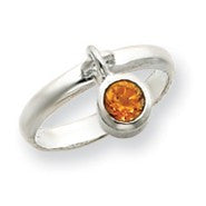 Sterling Silver Citrine Dangle Ring