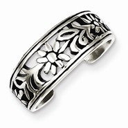 Sterling Silver Antiqued Flower Toe Ring