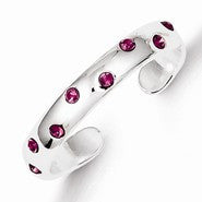 Sterling Silver Pink CZ Toe Ring