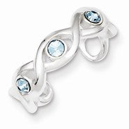 Sterling Silver Stellux Crystal Toe Ring