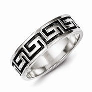 Sterling Silver Greek Key Design Ring