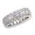 Sterling Silver Lavender & Clear CZ Wedding Band
