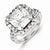 Sterling Silver Fancy Square Cut 12mm x 12mm CZ Ring