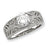 Sterling Silver CZ Pierced Design Ring