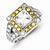 Sterling Silver Yellow & Clear CZ Ring