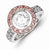Sterling Silver Pink Vermeil CZ Ring