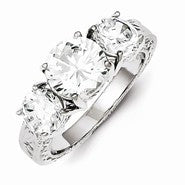 Sterling Silver 3 Stone CZ Ring