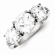 Sterling Silver 3 Stone CZ Ring