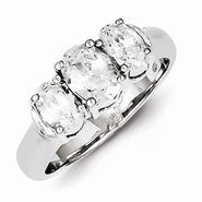 Sterling Silver 3 Stone CZ Ring