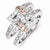 Sterling Silver & Pink Vermeil Polished CZ Ring