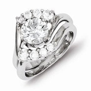 Sterling Silver 2-piece CZ Wedding Ring