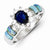 Sterling Silver Opal & Blue CZ Ring