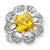 Sterling Silver Yellow Cushion CZ Ring