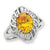 Sterling Silver Yellow & Clear CZ Ring