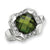 Sterling Silver Green & Clear Color CZ Ring
