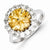 Sterling Silver Champagne & Clear Color CZ Ring
