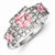 Sterling Silver Pink Square CZ Ring