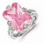 Sterling Silver Pink & Clear CZ Ring