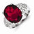 Sterling Silver Red & Clear CZ Ring
