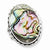 Sterling Silver Antiqued Oval Abalone Ring