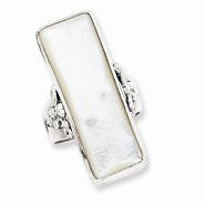 Sterling Silver Rectangle Mother of Pearl Ring