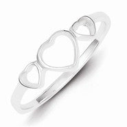 Sterling Silver Hearts Ring