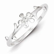 Sterling Silver CZ Flower Ring