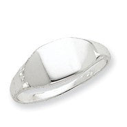 Sterling Silver 7x9mm Solid Back Signet Ring