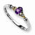 Sterling Silver & 14k Yellow Gold Amethyst & Diamond Ring