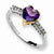 Sterling Silver & 14k Yellow Gold Amethyst and Diamond Ring