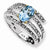 Sterling Silver & 14k Yellow Gold Sky Blue Topaz and Diamond Ring