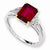 Sterling Silver & 14k Yellow Gold Crimson Red Topaz Diamond Ring