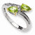 Sterling Silver & 14k Yellow Gold Peridot Diamond Ring