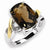 Sterling Silver & 14k Yellow Gold Smokey Quartz & Diamond Ring