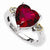 Sterling Silver & 14k Yellow Gold Crimson Red Topaz Diamond Ring