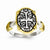 Sterling Silver & Vermeil Cross & Chinese Symbols Ring