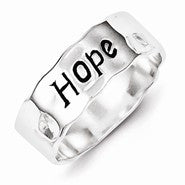 Sterling Silver Enamel, Hammered & Polished Hope Ring