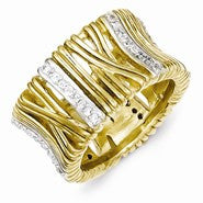 Sterling Silver & Vermeil CZ Wrapped Look Ring