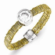 Sterling Silver & Vermeil Wire Wrapped CZ Ring