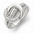 Sterling Silver Polished CZ with Center Knot Ring
