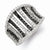 Sterling Silver Polished Black & White CZ Stripes Ring