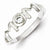 Sterling Silver & CZ Polished Mom Ring