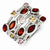 Sterling Silver Red/Champagne/Purple CZ Ring