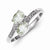 Sterling Silver w/Rhodium 2 Pear Green Quartz & Diamond Ring